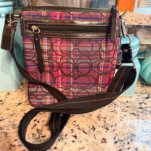 Coach Poppy Tartan Plaid Crossbody Bag